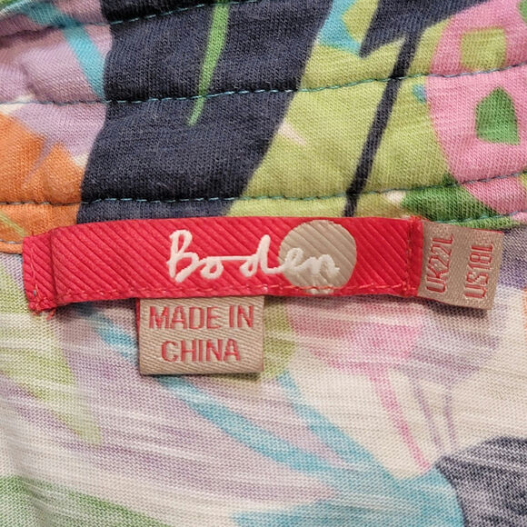 Boden Tropical Floral Print Ruffle Scoop Neck Sleeveless Midi Long Dress Size 18 - Picture 7 of 10